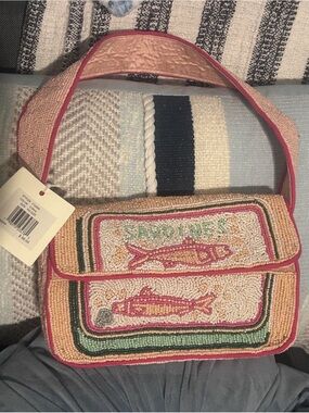 NWT Beaded "Sardines" Tinned Fish Shoulder Bag